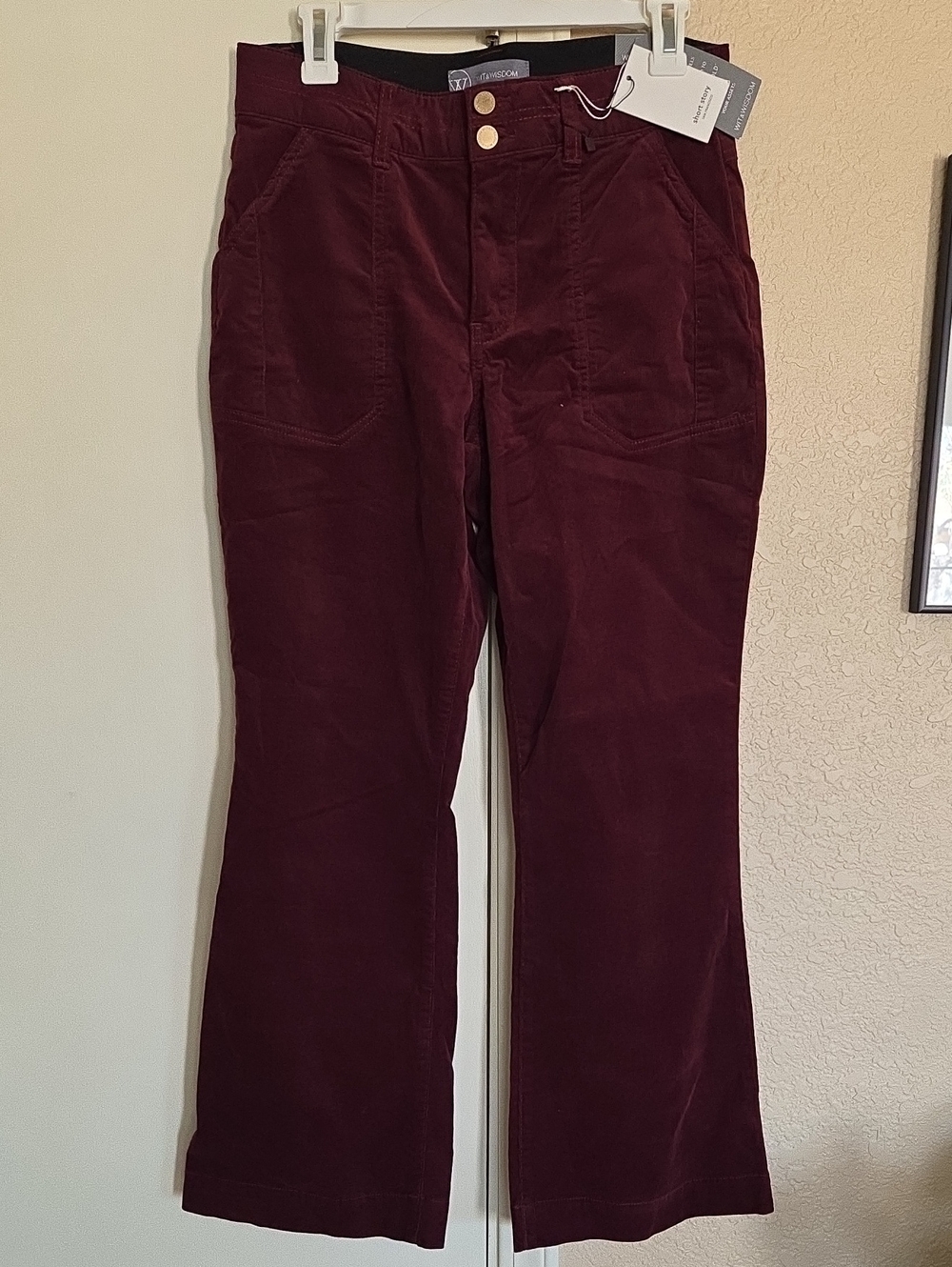 Wit & Wisdom Women's Boot Cut Corduroy Jeans in Burgundy